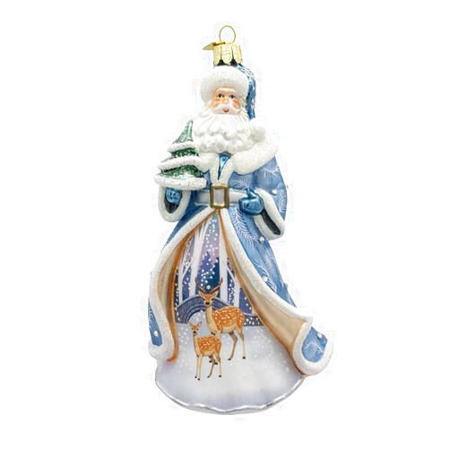 Kurt S. Adler Kurt Adler 7-inch Bellissimo Glass Santa with Tree & Scene Ornament