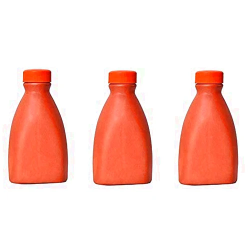 Generic Mitti Clay Water Bottle Handmade Terracotta Small Water Bottle With Beautiful Design | 500 ml, Set Of 3 | Brown