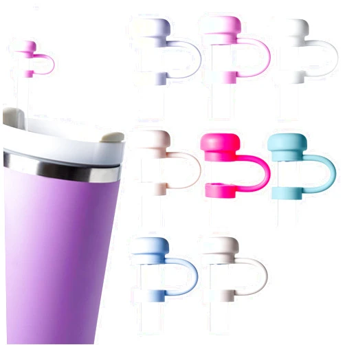 TPPICK 8Pcs Silicone Straw Tips Cover for Stanley Cup with Handle,10mm Silicone Straw Covers for Stanley 40oz & 30oz Tumbler Cup Accessories, Reusable Drinking Straw Tips Lids