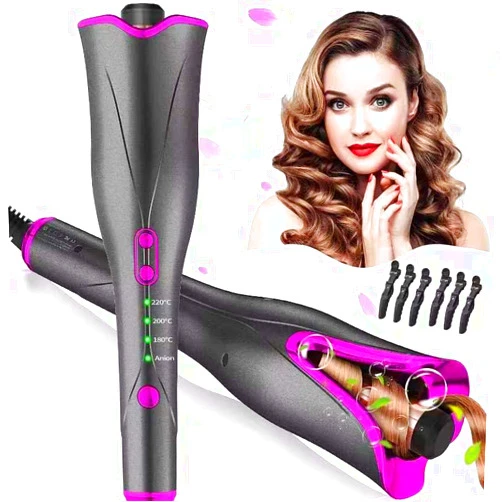 Lakeronelove Automatic Hair Curler, Professional Anti-Tangle Automatic Curling Iron with 1