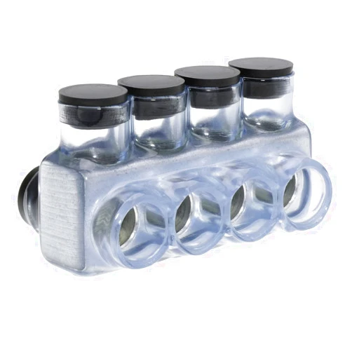 Polaris Vision Tap IPLD250-4CB Insulated Connector-4 Port Dual-Sided Entry-250 MCM-6 AWG-1 Pack-Clear