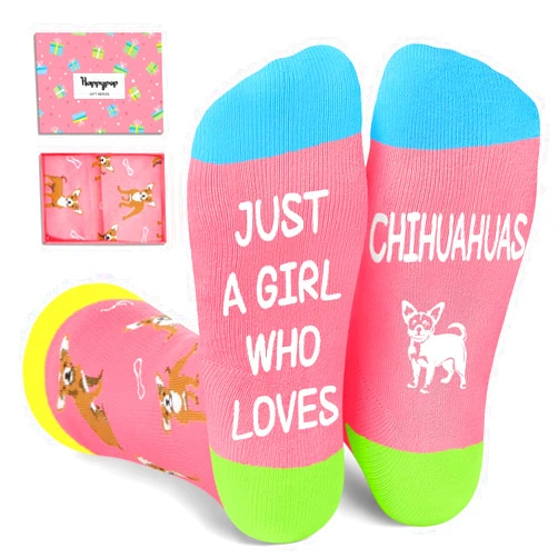 HAPPYPOP Dog Lover Gifts - Husky Shepherd Socks for Women, Beagle Lovers Christmas Gifts