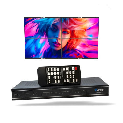 OREI 4K 4x4 Seamless HDMI Matrix Switch Video Wall Controller Upto 4K@60hz 4:4:4 8-bit - HDMI 2.0, HDCP 2.2, 18 Gbps, UltaHD 2x2, 1x4, 1x2, 4x1-180 Degree Rotate - Remote Control (UHDS-404VW)