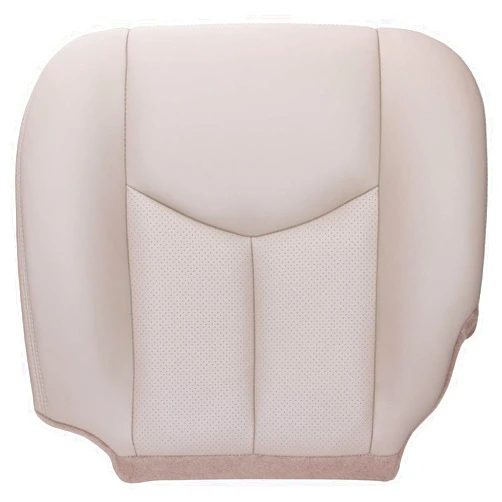 The Seat Shop Driver Bottom Replacement Perforated Leather Seat Cover - Shale Tan (Compatible with 2003-2006 Cadillac Escalade)
