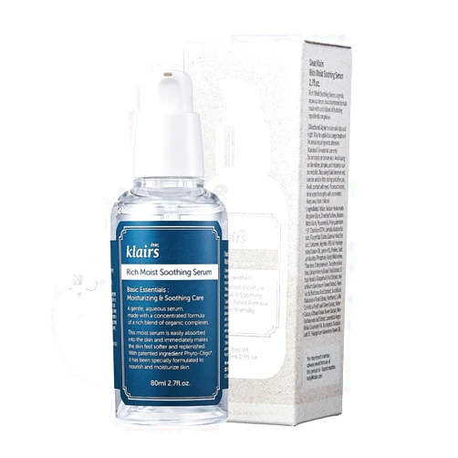 DearKlairs [Dear Klairs] Rich Moist Soothing Serum 2 7 fl oz 80 ml, Instant absorption, Non-greasy, hydration, cooling, basic care, unscented, Renewal