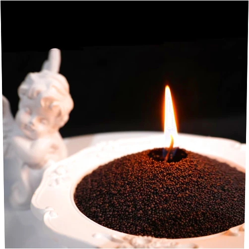 Aufien Candle Sand with Wicks,Colored Pearled Candle 21.4 Oz, DIY Bead Powder Sand Wax Making kit Refillable Non Toxic for Handmade, Wedding and Party Decorations Black Unscented