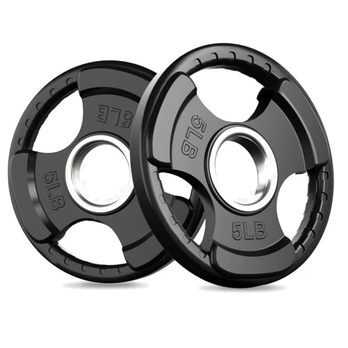 RitFit Olympic Rubber Grip Plates for Barbell, 2-Inch Weight Plates for Weightlifting and Strength Training in Home & Gym, Single, Pair and Sets(2.5/5/10/25/35/45 LB)