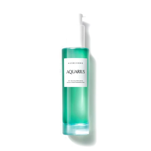 HERBIVORE Aquarius BHA + Blue Tansy Clarity Cleanser – Deep Cleansing, Gentle Exfoliation for Oily-Combination Skin, Plant-Based, Vegan, Cruelty-free, 3.3 oz