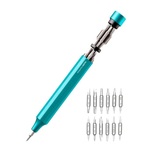 HOTO 24 in 1 Mini Screwdriver Set, Magnetic Torx Bit Set, Eyeglass Repair Kit, EDC Pen Screwdriver for Electronics, Watches, Phones, Laptops, Cameras, Gadgets for Men, Dark Turquoise