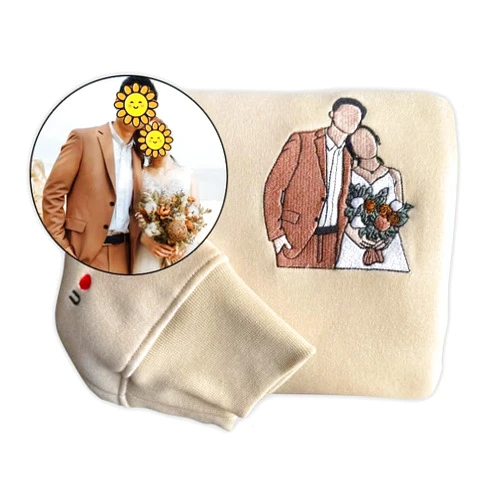 TLOVELY Custom Photo Embroidered Sweatshirts Design Your Own, Sweatshirt and T-shirts Design Your Own form Photo, Gifts for Men or Women