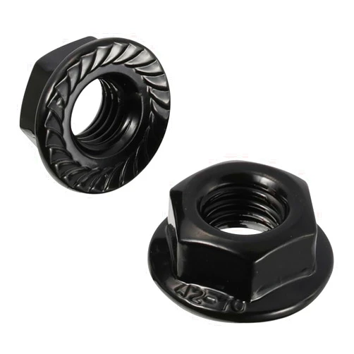 OUSCHR M8-1.25 Serrated Flange Hex Nuts Flanged Locknuts, 304 Stainless Steel 18-8, Black Finish, 25 PCS