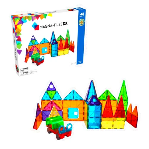 Magna-Tiles 48-Piece Solid Colors Deluxe Set, The Original, Award-Winning Magnetic Building Tiles for Kids, Creativity and Educational Building Toys for Children, STEM Approved
