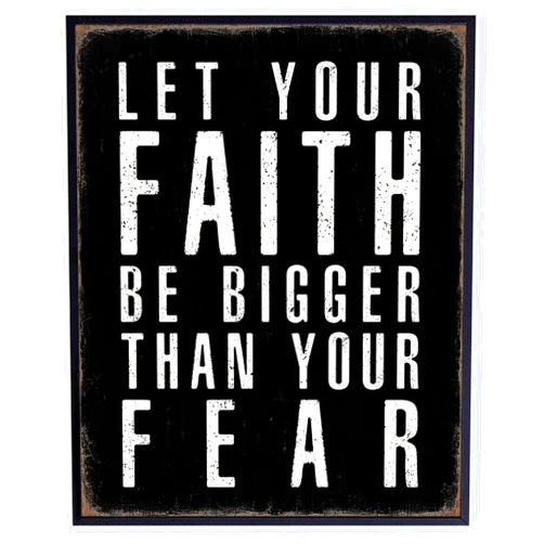 YELLOWBIRD ART & DESIGN Christian Art Inspirational Wall Decor - Bible Verse Wall Art for Women, Motivational Poster for Men - Jesus, God, Religious Decorations - Encouraging positive Affirmation Christian Gifts - Faith Sign