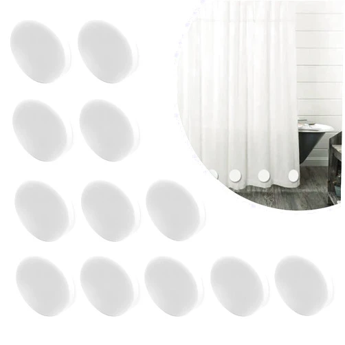 WaterLuu 24pcs Strong Magnetic Shower Curtain Weights, Waterproof Heavy Duty Magnets, Prevent Curtain Liner from Blowing Around, Work for Drapery, Tablecloth, Flag, Outdoor Curtains (24pcs)