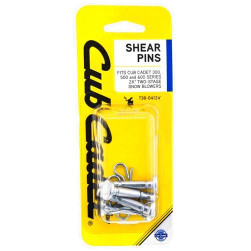 CUB CADET OEM-738-04124 Shear Pins Qty 4 Snow Blower Thrower MAX HP 30 2X 28 26