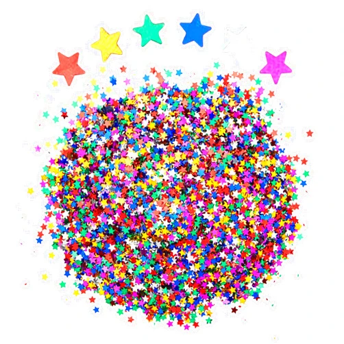 Juvale 7 oz/ 200 g Rainbow Star Confetti for Table Decor, Metallic Glitter Foil, Star Sequins for Birthday Party, Wedding (0.1 In)