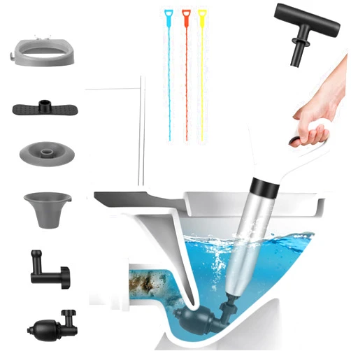 Tanzfrosch Toilet Plunger High Pressure Toilet Air Plunger Blaster for Bathroom Floors Shower Kitchen Drain Sinks Unclogger, Heavy Duty Clog Remover Declogger Toilet Plumbing Clogs