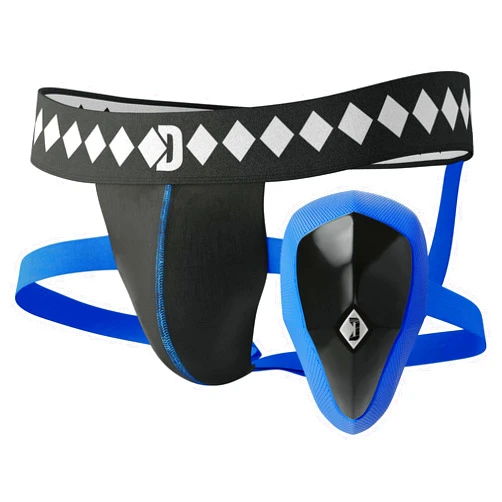Diamond MMA Jock Strap + Athletic Cup for Men | 4-Strap No Shift Athletic Supporters for Men with Cup for MMA, Boxing, Muay Thai, Wrestling, Jiu Jitsu | High Impact Sports Jockstrap with Cup