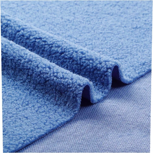 WZHJLDA 21 Colors Sherpa Plush Fabric 160x50cm Fleece Fabric Lambskin Thermal Lined Material for DIY Crafts Jacket Quilted Crafts Christmas Decorations(Color:6 Blue)