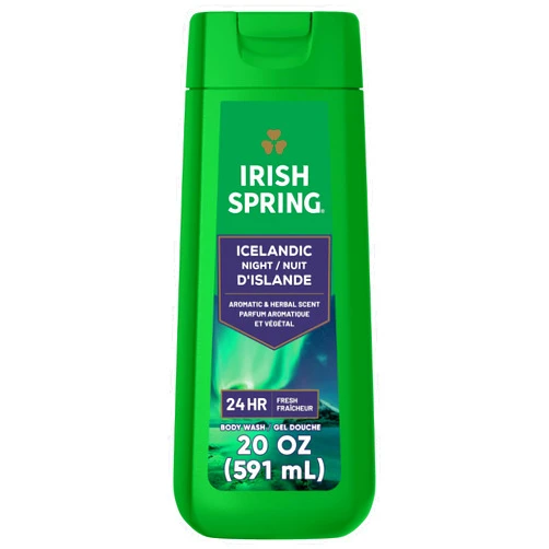 Irish Spring Icelandic Night Moisturizing Body Wash for Men, 24 Hour Fresh, Face and Body Wash, Paraben Free, Aromatic and Herbal Scent, 20 fl oz Bottle (1 Pack )