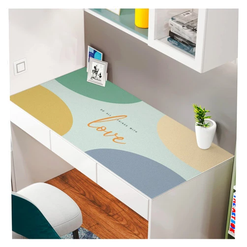 EGT Colorful Leather Tablecloth, Table Protector for Study Computer Desk, Home Office Writing Small Desk (40 L x 19 W, Morandi Shuhol)