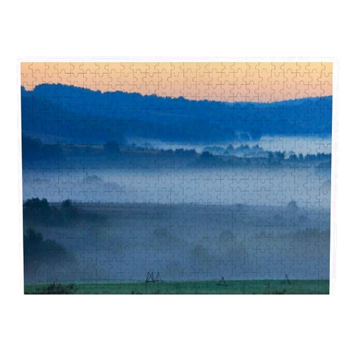 Hapuxt Jigsaw Puzzle 1000 Pieces Fields Meadows Early Morning Fog Puzzles for Adults Creative Gift Puzzles Funny Family Games Multiple Size