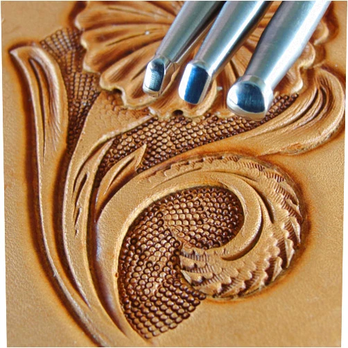 Pro Leather Carvers Smooth Steep Angle Beveler Stamps, Set of 3, Stainless Steel Stamping Tools, Sheridan Style, Zhong Jiang
