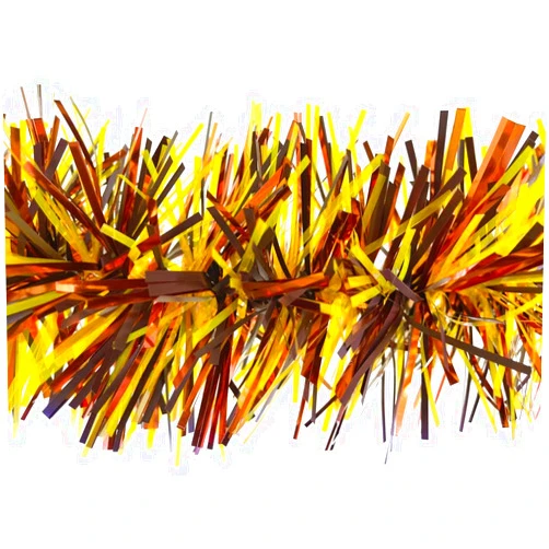 Queens of Christmas HP-GAR-BRYO-06 6 in. Section Garland Matte Brown Translucent Yellow Metallic Orange - 20 ft.