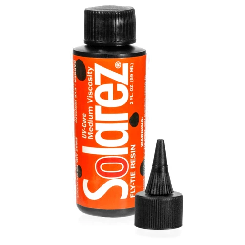 SOLAREZ Fly Tie UV Cure Resin - Medium Formula (2 oz.) Fly Tying, Fly Fishing, Perfect for Building Coating Fly Tie Bodies and Creating Deep Protective Gloss - Made in The USA