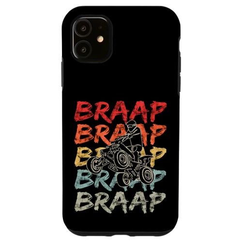 Retro Quad Biking Gift Idea For Men Women Kids iPhone 11 Vintage Braap Quad Biker Gift I ATV Four Wheeler Quad Bike Case