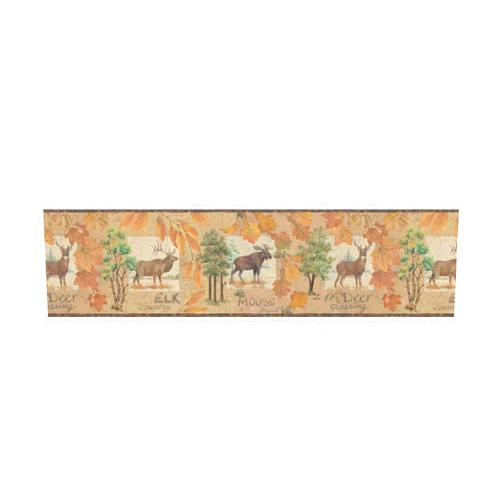 RoomMates York Wallcoverings Lake Forest Lodge LM7920BD Deer Crossing Border, Multi