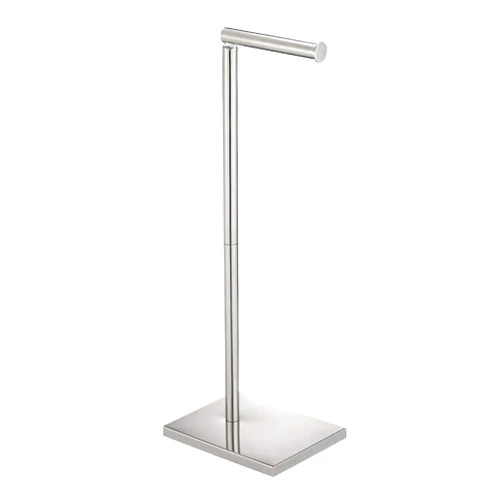 Naturous Toilet Paper Holder Stand, Naturous Free Standing Toilet Paper Holder with Reserve for Bathroom, Weighted Base Toilet Paper Stand, Chrome