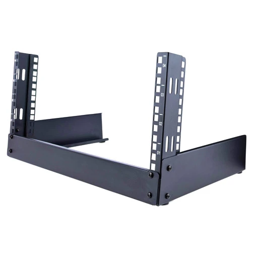 StarTech.com 2-Post 4U Desktop Server Rack, Small Open Frame 19in Computer Rack, Compact Network Rack for AV / Studio / Data / IT Equipment, Free Standing Two-Post Home/Office Rack (RK4OD)