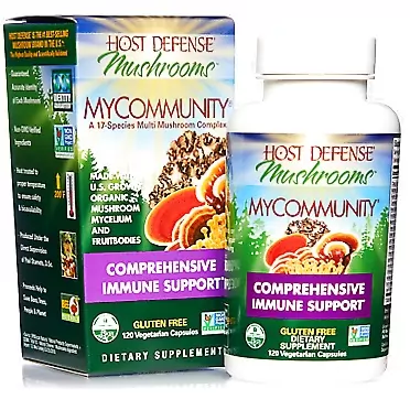 EGEN Host Defense, MyCommunity A 17-Species Muiti Mushroom Complex,Comprehensive Immune Support* ,Gluten Free 120 Vegetarian Capsules