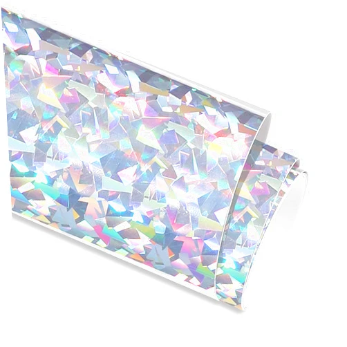 GIRAFVINYL Holographic Broken Glass Permanent Vinyl 12 inches by 72 inches, Holographic Permanent Adhesive Vinyl for Craft Cutters,Sign Plotters, Craft Vinyl for DIY Decor (Silver)