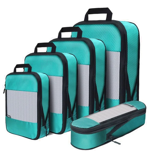 XBLGX Compression Packing Cubes for Travel,5 Set of Packing Cubes for Suitcases,Compression Packing Cubes for Carry on,Travel Bags Organizer for Luggage,Suitcase Organizer Bags Set for Travel Accessories