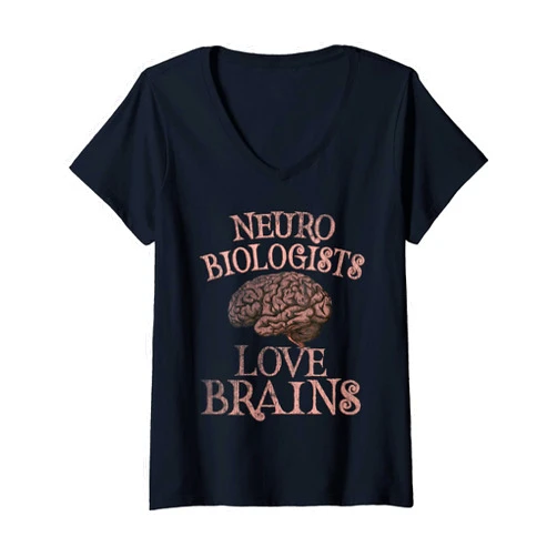 Fab Boo Lous Techie Squad Womens Retro NEURO BIOLOGISTS LOVE BRAINS This is My Scary Techie V-Neck T-Shirt