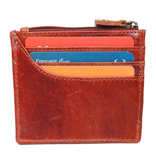ALPHAHIDE Minimalist Card Wallet, Leather Wallet with 2 keychains, Key Holder with Wallet, RFID Card Holder for Men, Slim Wallet for Women, Ladies Card Holder, Stylish Wallet for Men