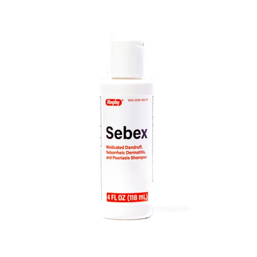 RUGBY LABORATORIES Rugby Sebex Medicated Dandruff Shampoo for Women and Men - 2% Sulfur and 2% Salicylic Acid Anti-Dandruff Shampoo - Helps With Symptoms of Seborrheic Dermatitis and Psoriasis - 4 Oz. (1 Pack)