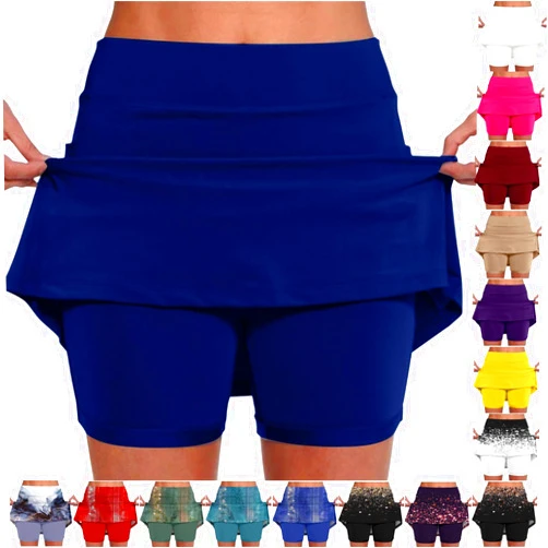 Tiljvks Shorts for Women with Pockets Summer Workout Athletic Knee Length High Waisted Skorts Athletic Lightweight Skirts