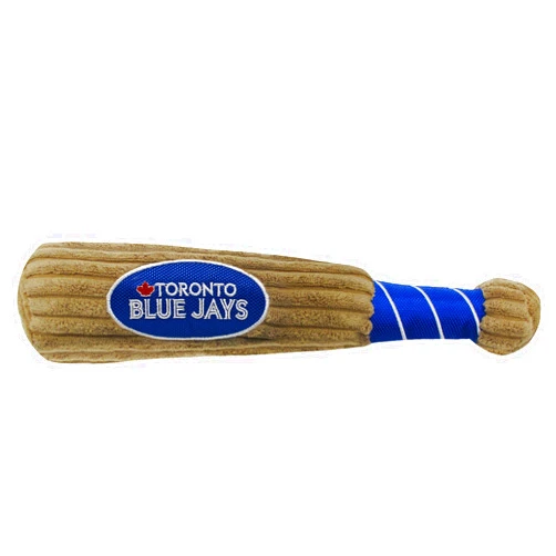 Pets First MLB TORONTO BLUE JAYS Baseball Bat Toy for DOGS & CATS. Soft Corduroy Plush with Inner SQUEAKER