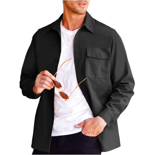 COOFANDY Men's Shirt Jacket Lightweight Canvas Trucker Jacket Cotton Button Work Jackets