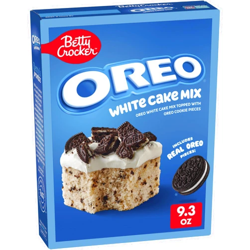 Betty Crocker OREO White Cake Mix, White Cake Baking Mix With OREO Cookie Pieces, 9.3 oz