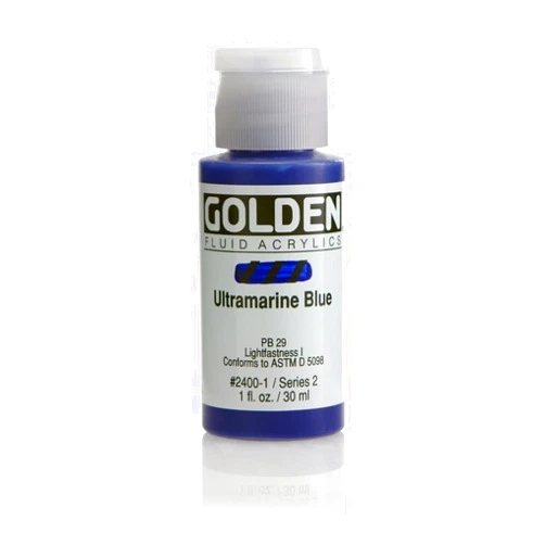Golden Fluid Acrylic Paint 1 Ounce-Ultramarine Blue