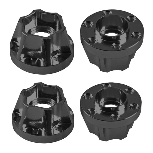 Vgoohobby Metal RC 12mm Wheel Hex Hub Extension Combiner Compatible with 1.9/2.2inch Wheel Rim Axial SCX10 Traxxas TRX4 D90 1/10 RC Crawler (12mm, Black)