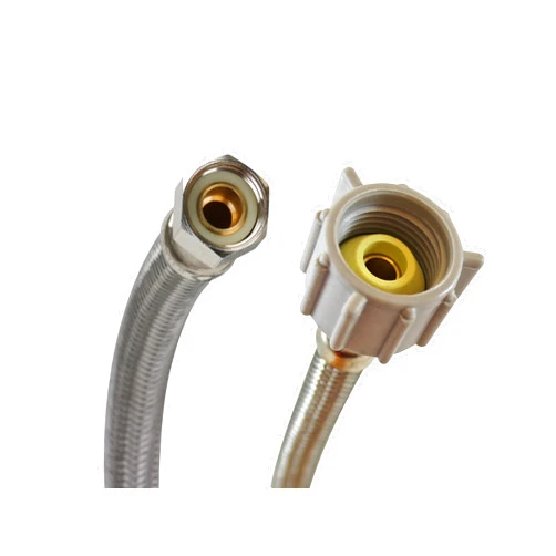 Fluidmaster B1T12 Toilet Connector, Braided Stainless Steel - 3/8 Female Compression Thread x 7/8 Female Ballcock Thread, 12-Inch Length