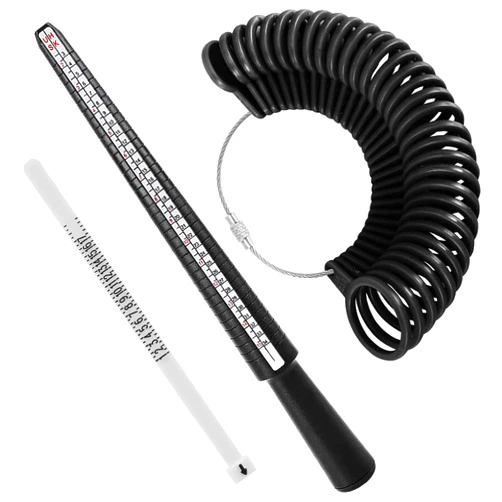 Accmor Ring Sizer Measuring Tool Set, Reusable Ring Gauges with Finger Sizer Mandrel, Plastic Four Size Ring Stick Jewelry Mandrel and Ring Gauge Finger Sizing Ring Sizer Tools for Jewelry Making