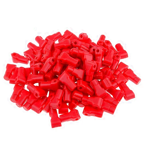 BWEEOUTG 5MM Peg Hook Stop Lock for Prevent The Sweep Theft of Displayed Products on Wire Peg, 100 Pcs Plastic Red Security Lock