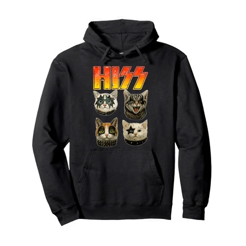 Hiss Cats Rock Kittens Rocking For Cat Lover Hiss Cats Rock Kittens Kitty Rocking Music Cat Lovers Pullover Hoodie