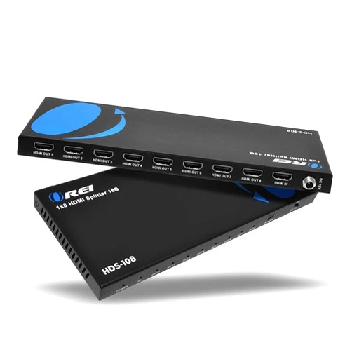 OREI UltraHD 1 in 8 Out HDMI Splitter 4K@60Hz 4:4:4 - HDMI 2.0 and HDCP 2.2 compliant with 3D support and EDID control